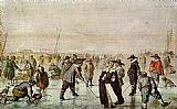 Scene Canvas Paintings - A Scene on the Ice